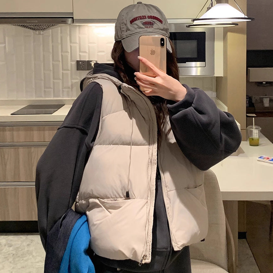 Damen Steppweste mit hohem Kragen und übergroßem Schnitt Heidi-Mode