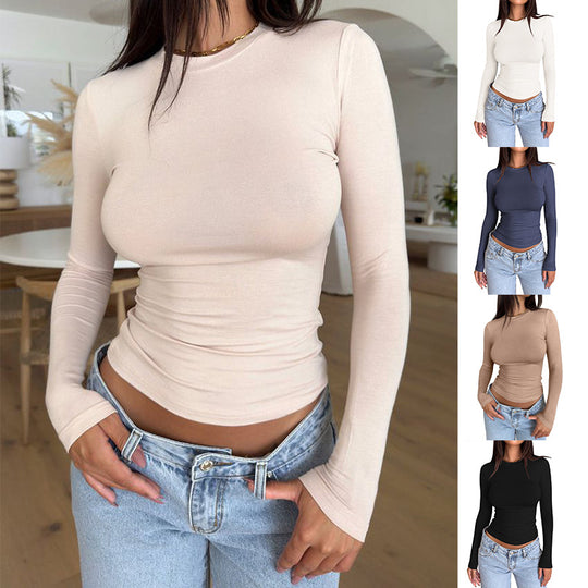 Damen Langarmshirt mit körperbetontem Schnitt Heidi-Mode