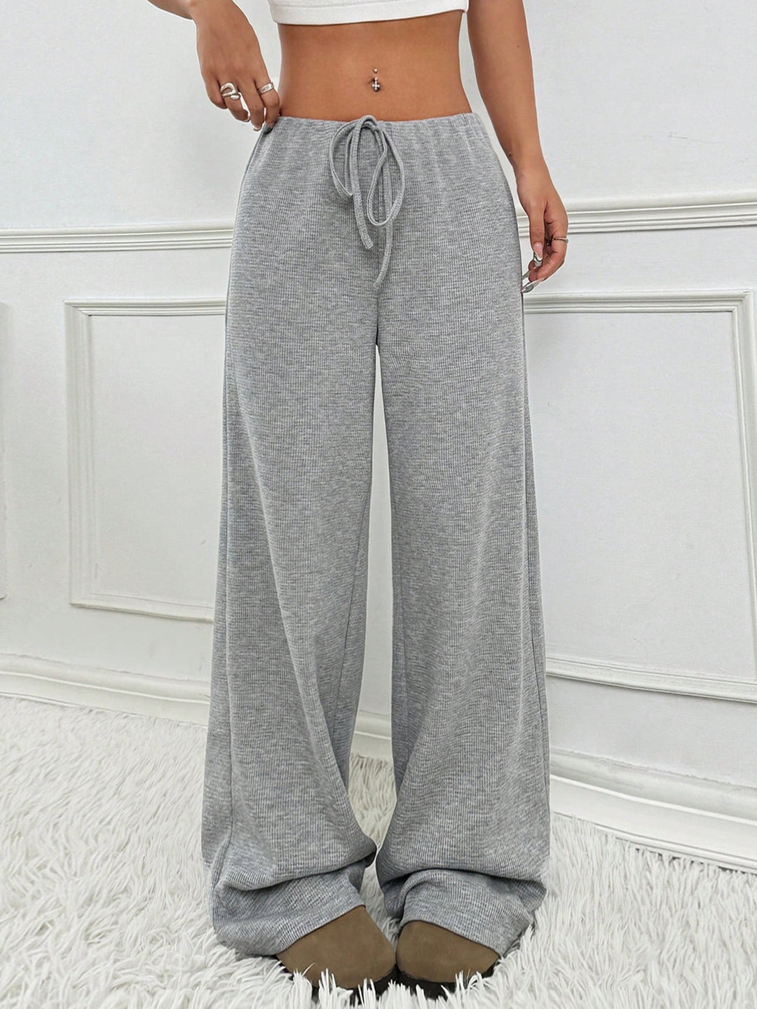 Damen komfortable Relaxhose mit weitem Schnitt und verstellbarem Kordelzug Heidi-Mode
