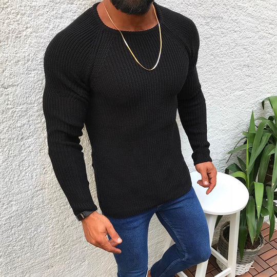 Herren Strickpullover mit strukturierter Oberfläche und Raglanärmeln Heidi-Mode