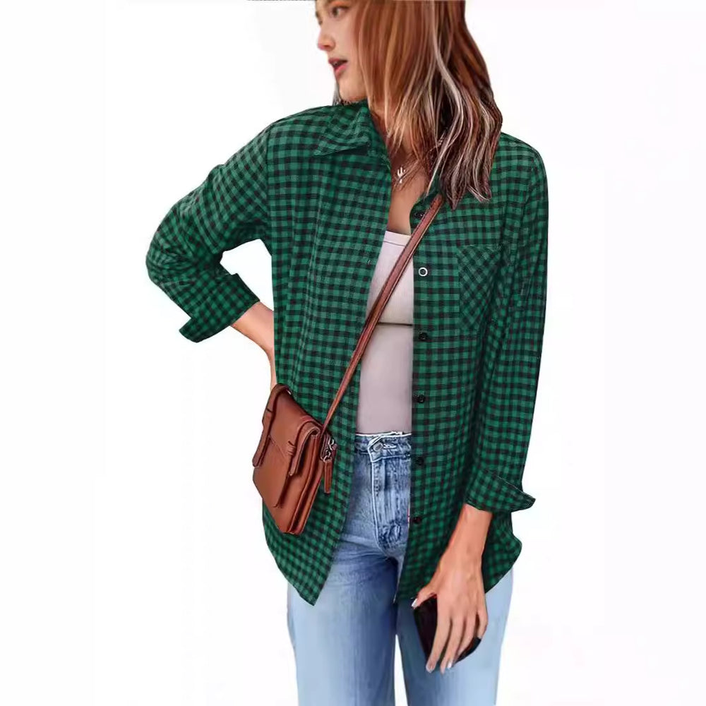 Femme Button-Up Gingham Check Shirt Heidi-Mode