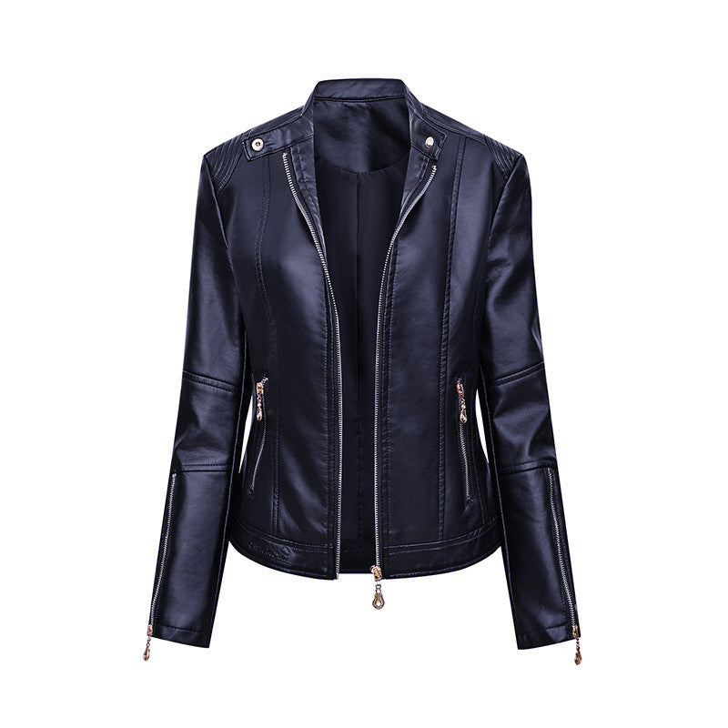 Damen Kunstlederjacke im Biker-Stil Heidi-Mode
