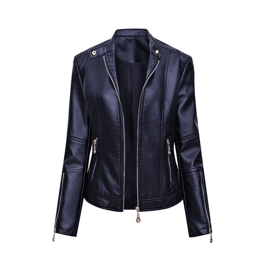 Damen Kunstlederjacke im Biker-Stil Heidi-Mode
