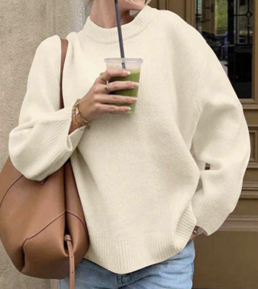 Damen Pullover mit lässigem Schnitt und voluminösen Ärmeln Heidi-Mode