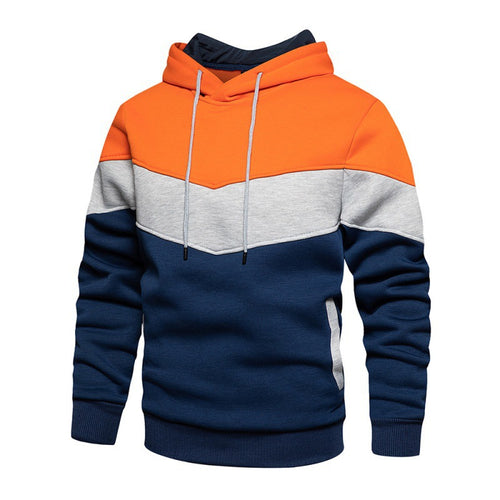 Herren Sportlicher Kapuzenpullover mit modernem Farbblockdesign und atmungsaktiven Eigenschaften Heidi-Mode