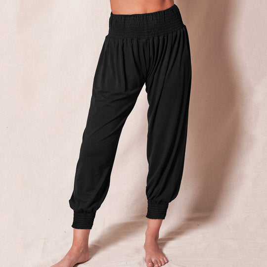Damen Bequeme Freizeithose mit elastischem Bund und schmalen Bündchen Heidi-Mode