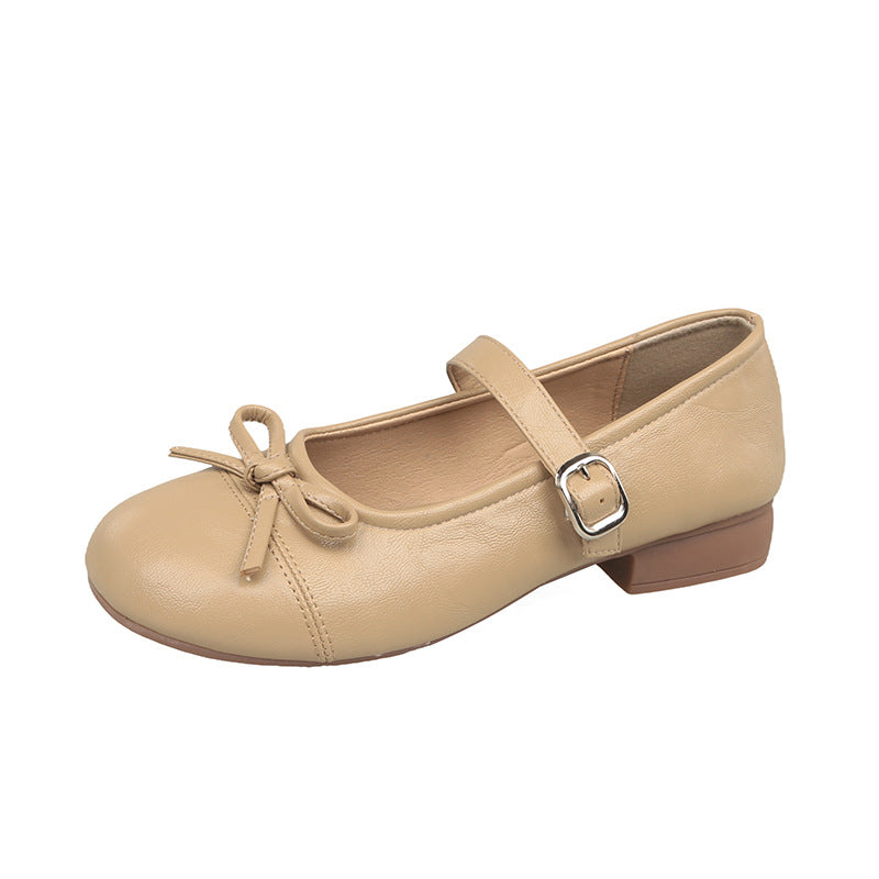 Damen elegante Mary Jane Schuhe mit dekorativem Schleifen-Detail und verstellbarem Riemen Heidi-Mode