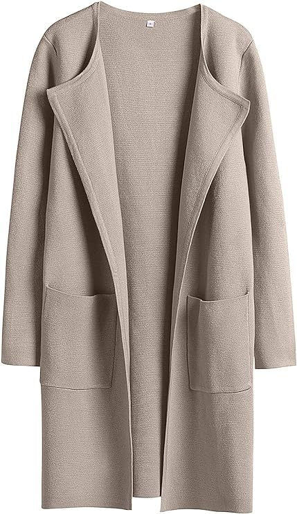 Damen Oversized Strickmantel mit offenen Fronten und praktischen Taschen Heidi-Mode