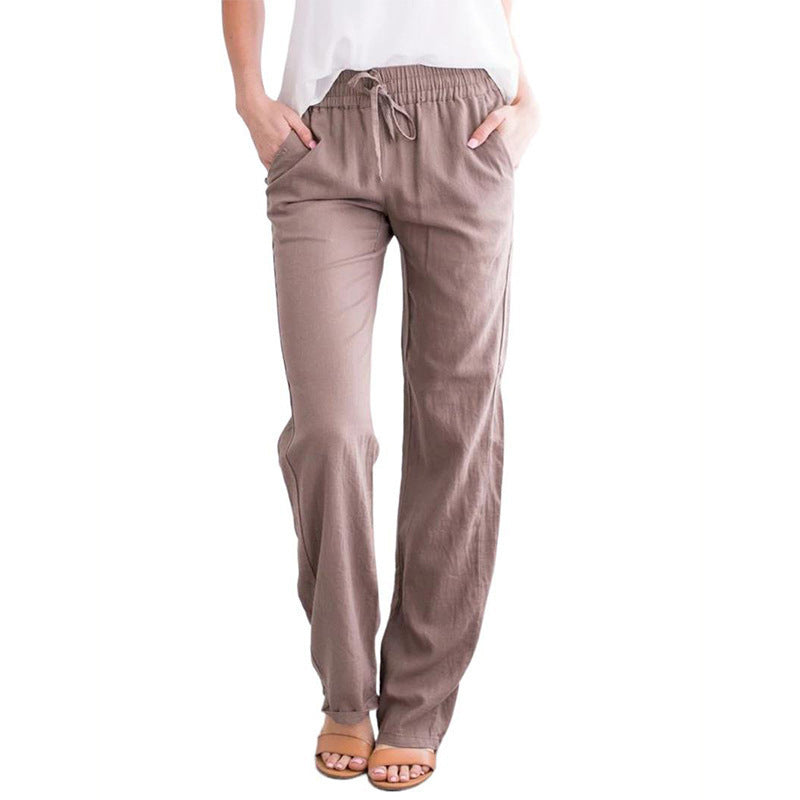 Damen Weite Hose mit elastischem Bund und praktischen Seitentaschen Heidi-Mode