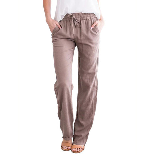 Damen Weite Hose mit elastischem Bund und praktischen Seitentaschen Heidi-Mode
