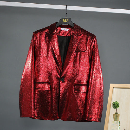 Herren schimmernder Blazer mit luxuriösem Obermaterial und klassischem Schnitt Heidi-Mode
