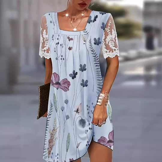 Damen Blumenmuster Shift Kleid Heidi-Mode