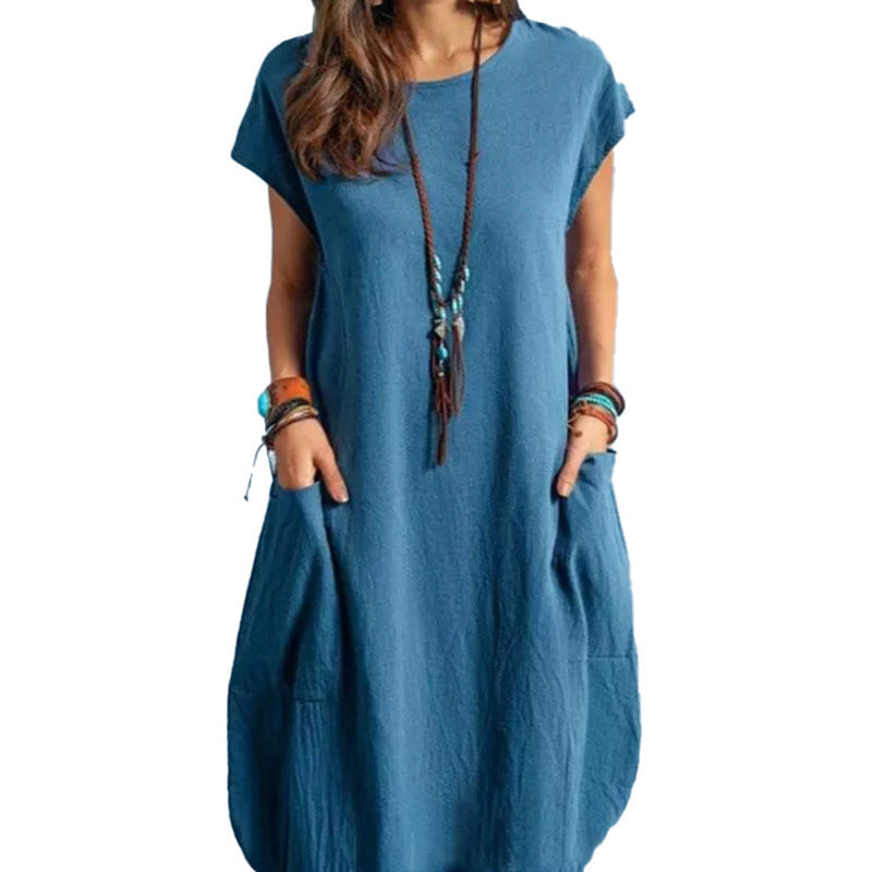 Damen luftiges Sommerkleid mit praktischen Taschen und modernem Schnitt Heidi-Mode