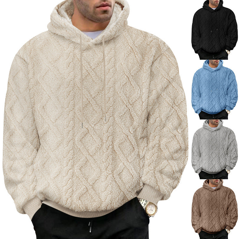 Herren Hoodiekapuzenpullover aus kuscheligem Material mit Struktur Heidi-Mode