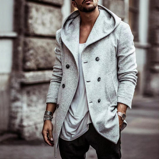 Herren eleganter Mantel mit Kapuze Heidi-Mode