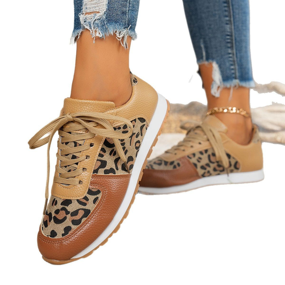 Damen Sneaker mit Leopardenmuster und atmungsaktiver Sohle Heidi-Mode