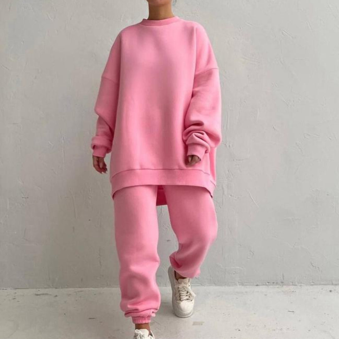 Damen Oversized Sweatset mit hohem Kragen und extra weitem Schnitt Heidi-Mode