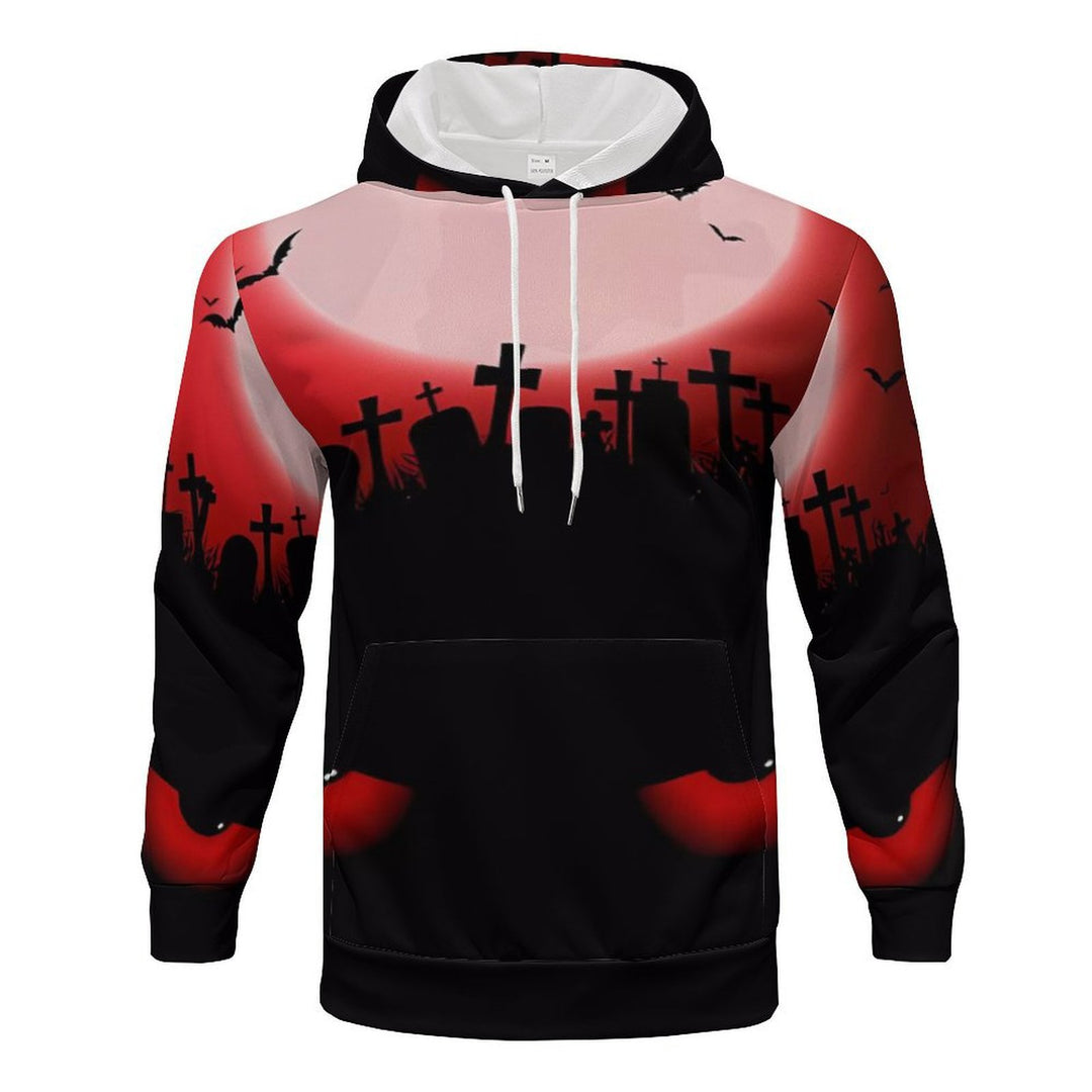 Herren Kapuzensweater mit kreativen Halloween-Motiv und lockerer Passform Heidi-Mode