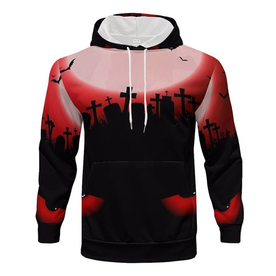 Herren Kapuzensweater mit kreativen Halloween-Motiv und lockerer Passform Heidi-Mode