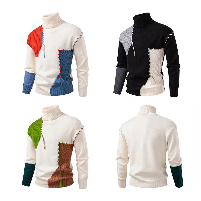 Herren Rollkragenpullover mit einzigartigem Strickdesign Heidi-Mode