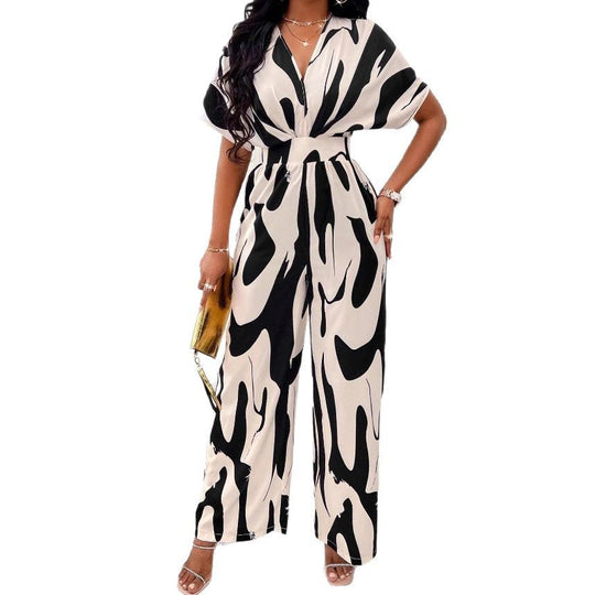 Damen Jumpsuit mit weiten Ärmeln und elegantem Gürtel Heidi-Mode