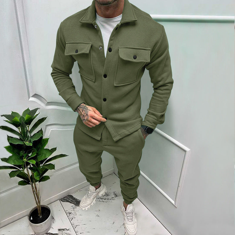 Herren Sportliches Freizeit-Set im lässigen Casual-Look mit funktionalen Taschen Heidi-Mode