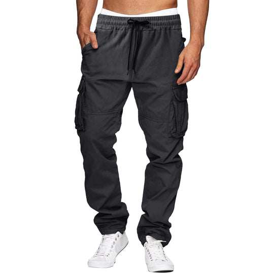 Herren bequeme Cargo-Hosen mit elastischem Bund und mehreren Taschen Heidi-Mode