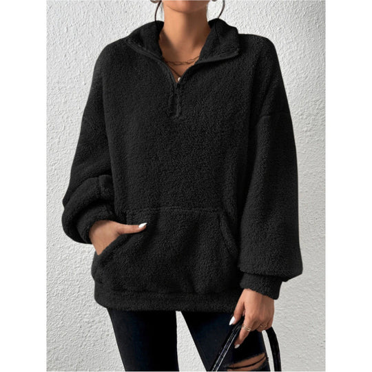 Damen Fleece-Pullover mit hohem Kragen Heidi-Mode