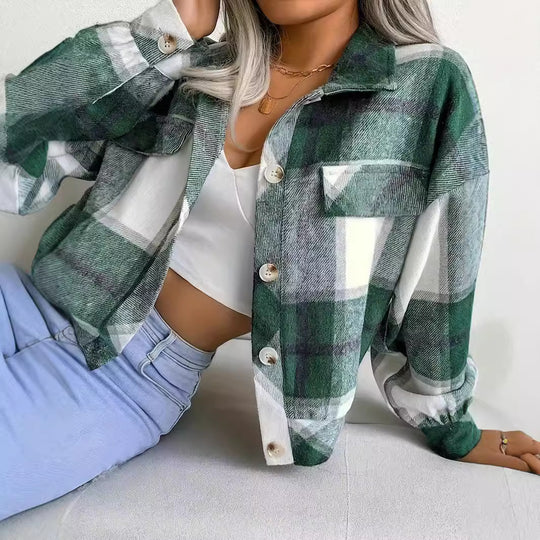 Damen karierte Hemdjacke Heidi-Mode