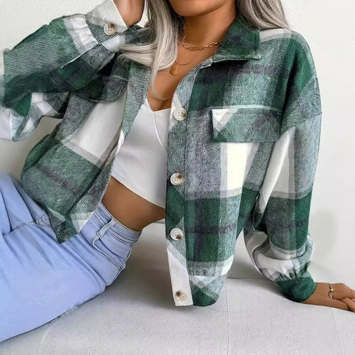 Damen karierte Hemdjacke Heidi-Mode