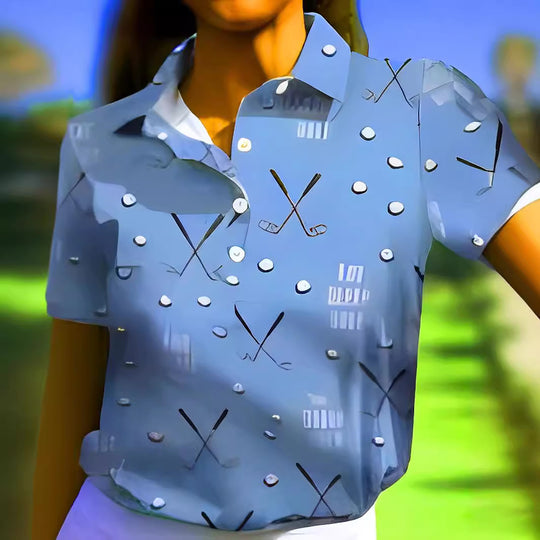 Damen Poloshirt mit modernem Golf-Muster und bequemem Schnitt Heidi-Mode