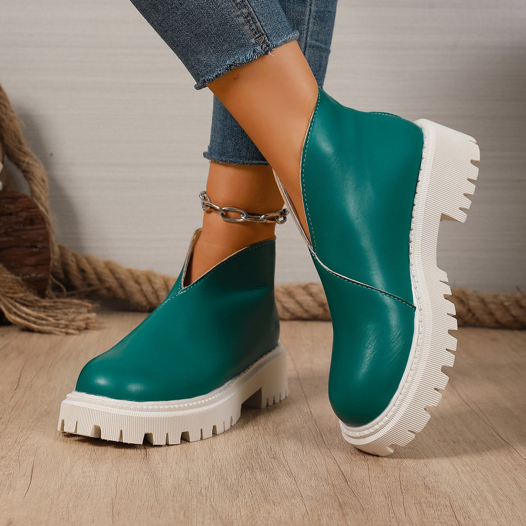 Damen Modische Chelsea-Boots mit trendigem Plateau und rutschfester Sohle Heidi-Mode