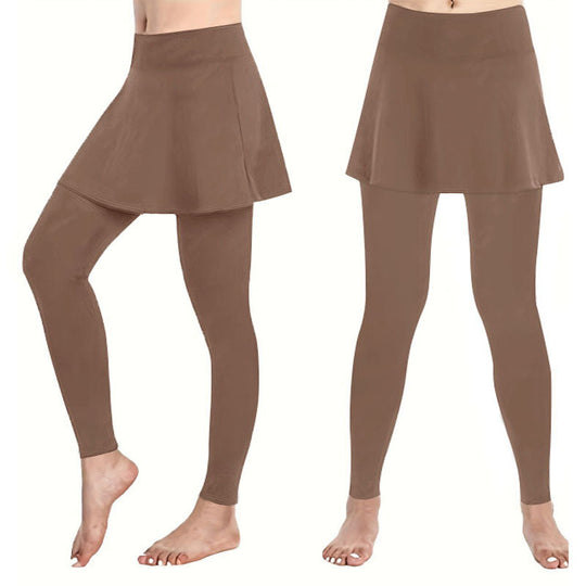 Damen Leggings mit rockähnlicher Einlage und hohem Bund Heidi-Mode