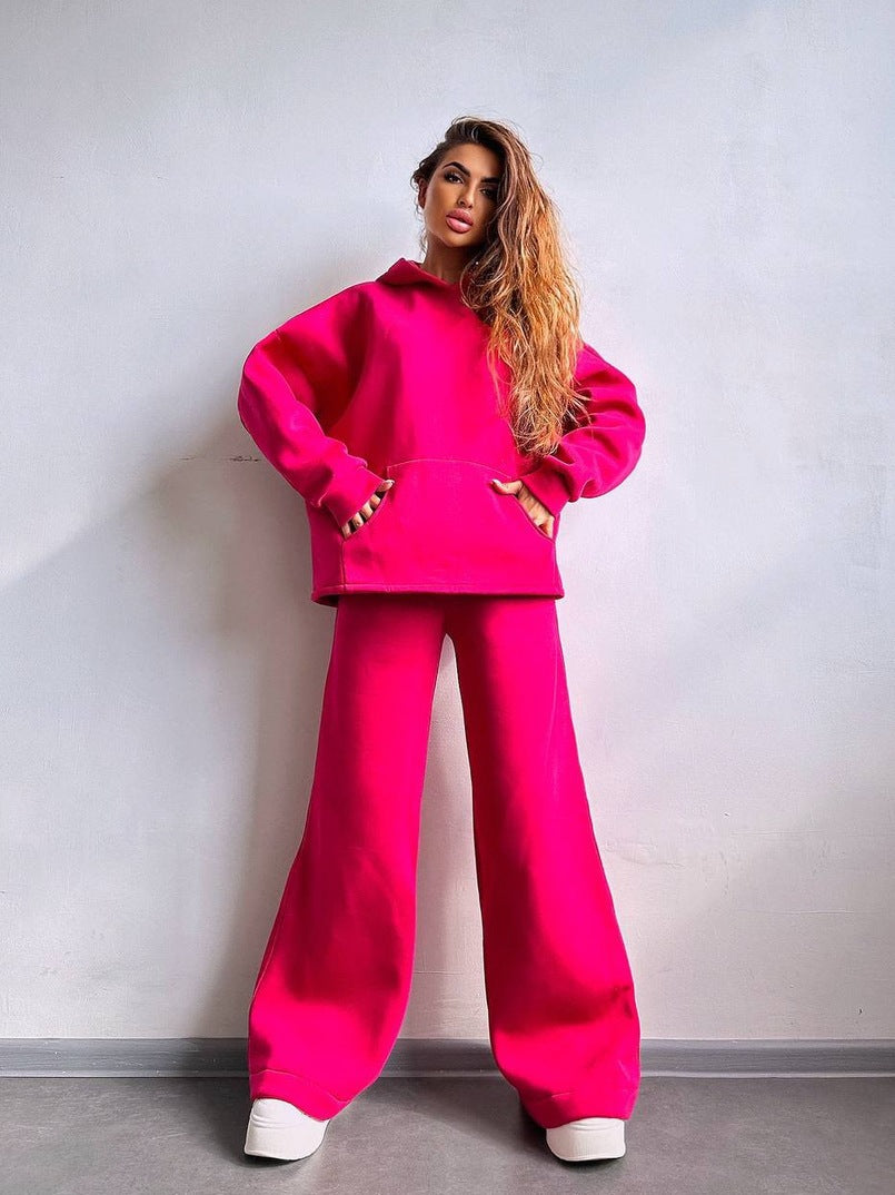 Damen Cooles Oversized Hoodie und weite Freizeithose Heidi-Mode