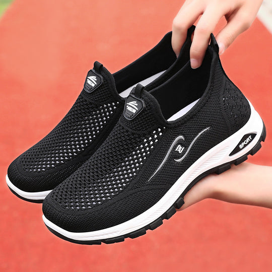 Damen Slip-On Sportschuhe mit atmungsaktiver Strickkonstruktion Heidi-Mode