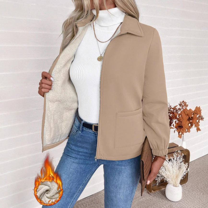 Damen Freizeitjacke mit Frontreißverschluss und praktischen Taschen Heidi-Mode