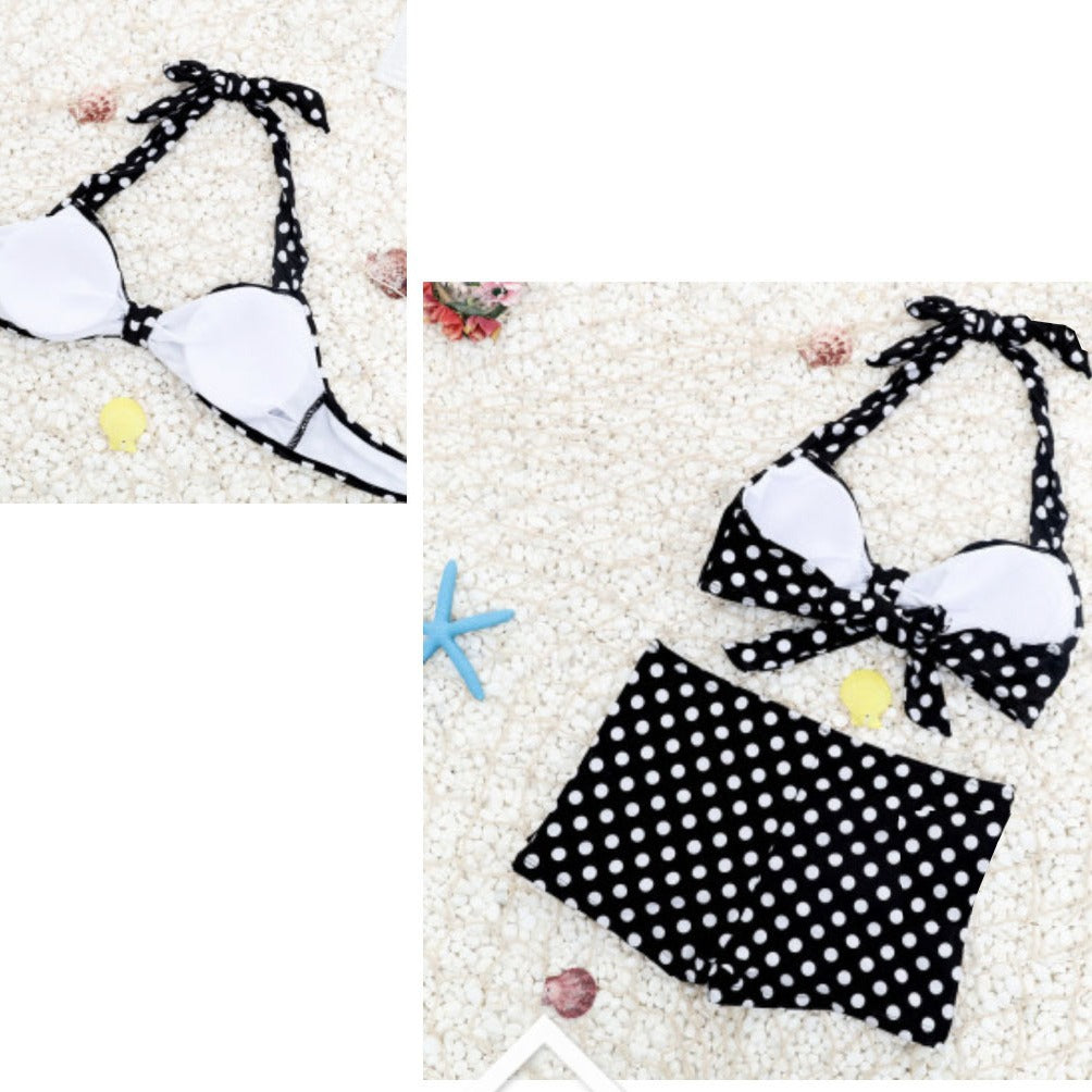 Damen Bikini-Set mit gepolstertem Oberteil und hochgeschnittenem Höschen Heidi-Mode