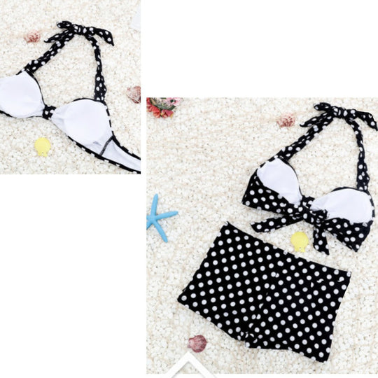 Damen Bikini-Set mit gepolstertem Oberteil und hochgeschnittenem Höschen Heidi-Mode