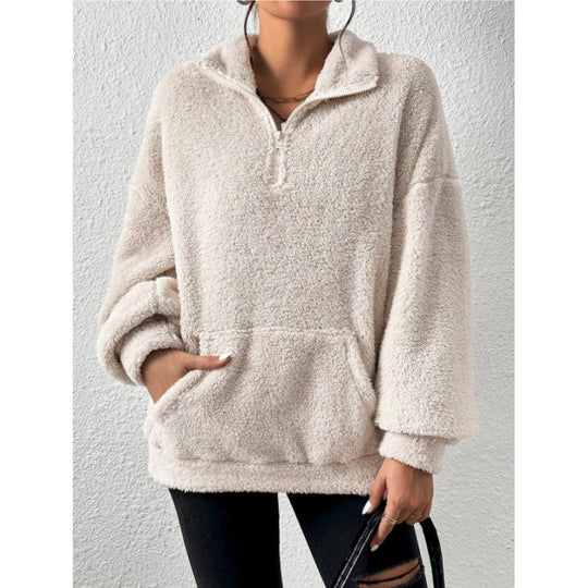 Damen Fleece-Pullover mit hohem Kragen Heidi-Mode