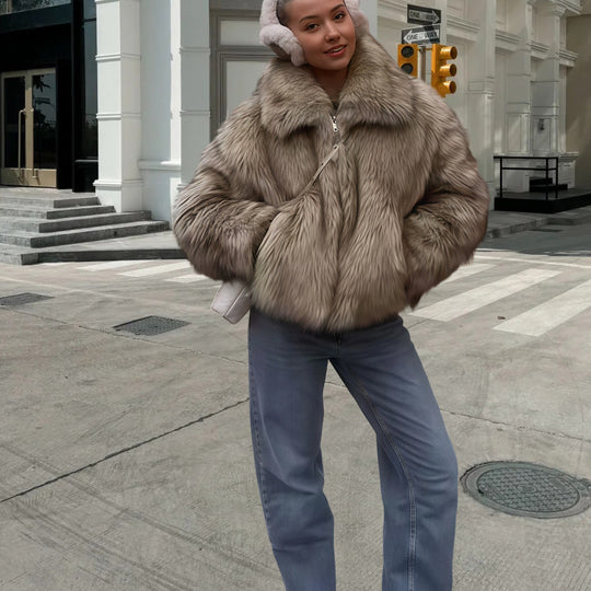 Damen Luxus Kunstfelljacke Heidi-Mode