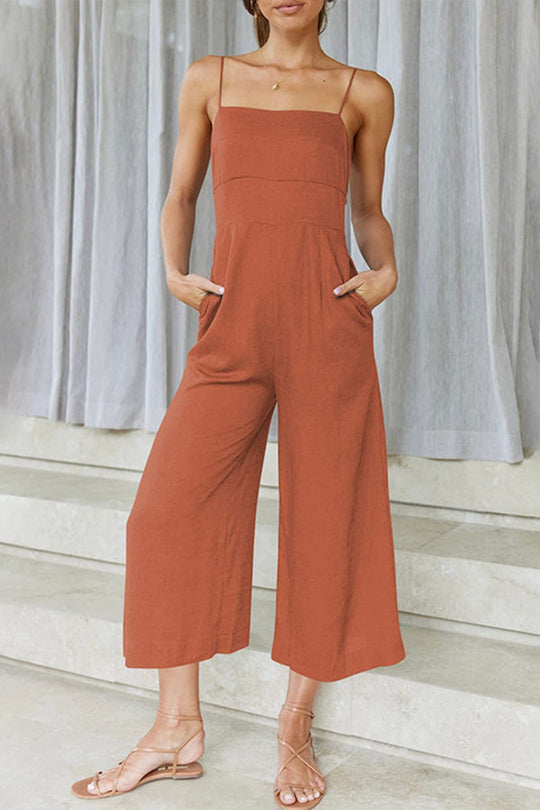 Heidi-Mode | Solide Tie Rückfreie Kurze Jumpsuits