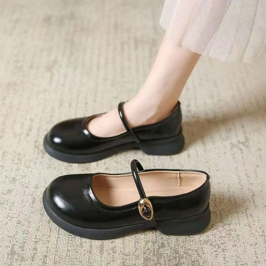 Damen Mary Jane Ballerinas mit elegantem Riemen und bequemem Fußbett Heidi-Mode