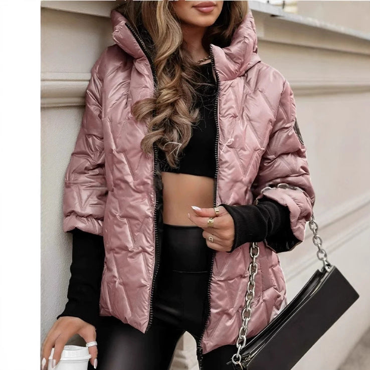 Damen Steppjacke mit hochabschließendem Kragen und breitem Ärmel Heidi-Mode