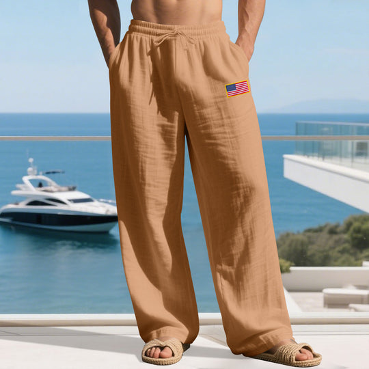 Herren lässige Freizeithose mit elastischem Bund und praktischen Seitentaschen Heidi-Mode