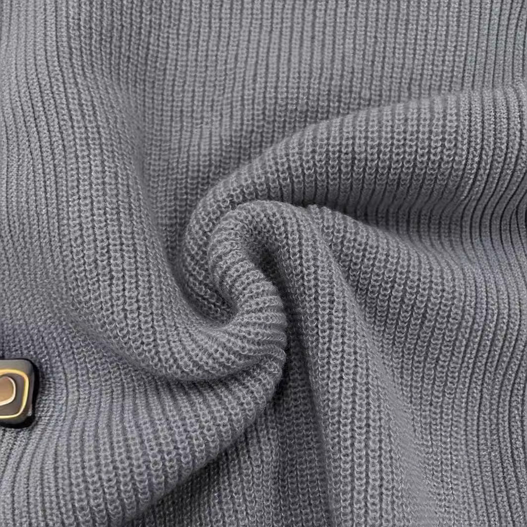 Damen Modisches Strickkleid mit hohem Kragen und oversize Schnitt Heidi-Mode