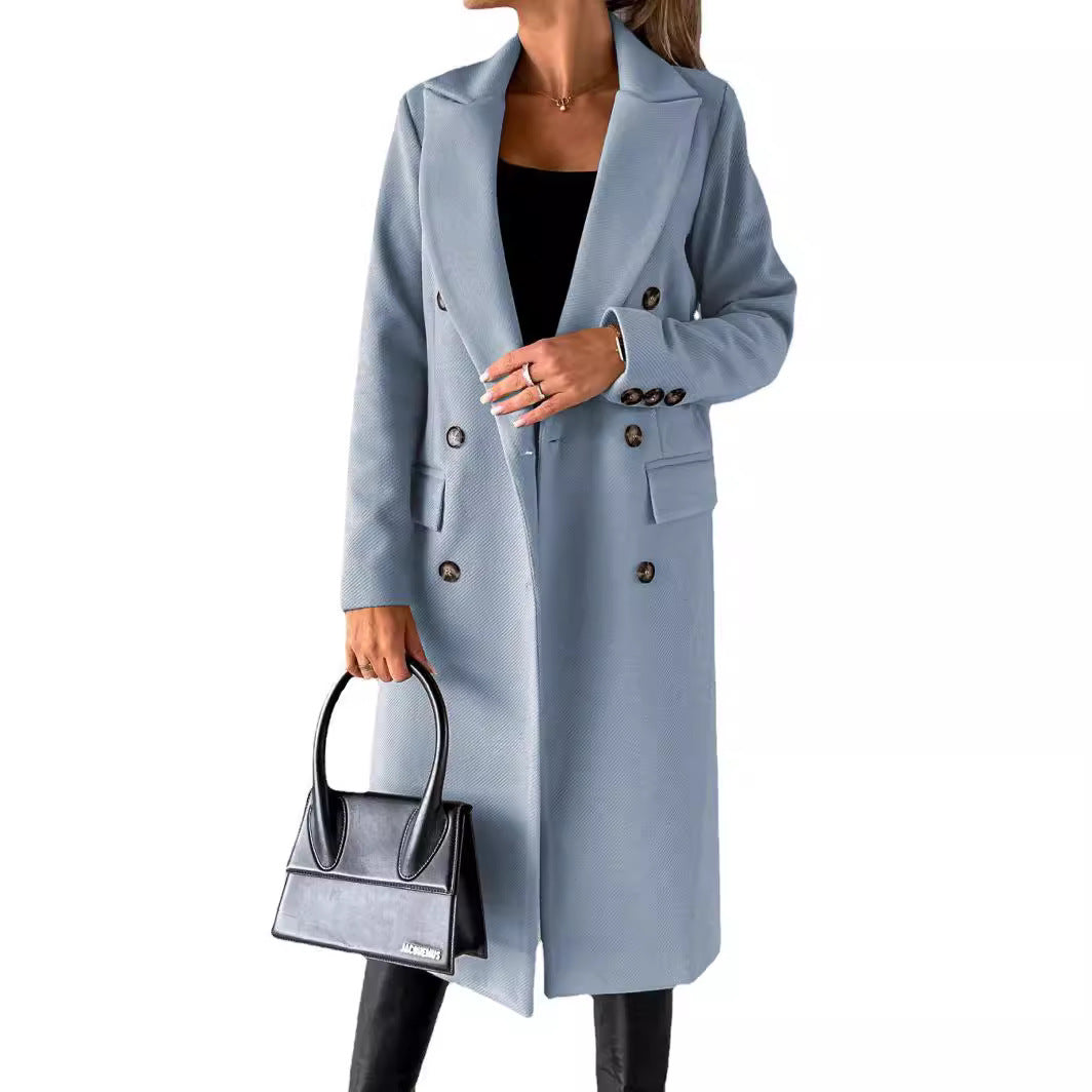 Damen Eleganter doppelt-gesetzter Trenchcoat Heidi-Mode