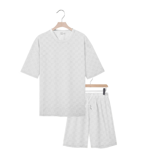 Damen Freizeit-Set mit strukturiertem T-Shirt und Shorts Heidi-Mode