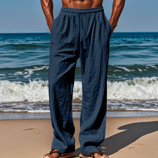 Herren Lässige Strandhose mit elastischem Bund und praktischen Seitentaschen Heidi-Mode