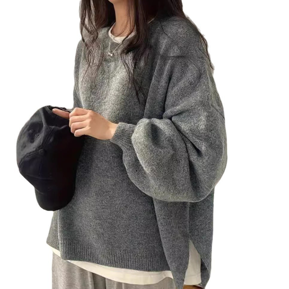 Damen Oversized Strickpullover mit eleganten Puffärmeln und modernem Design Heidi-Mode