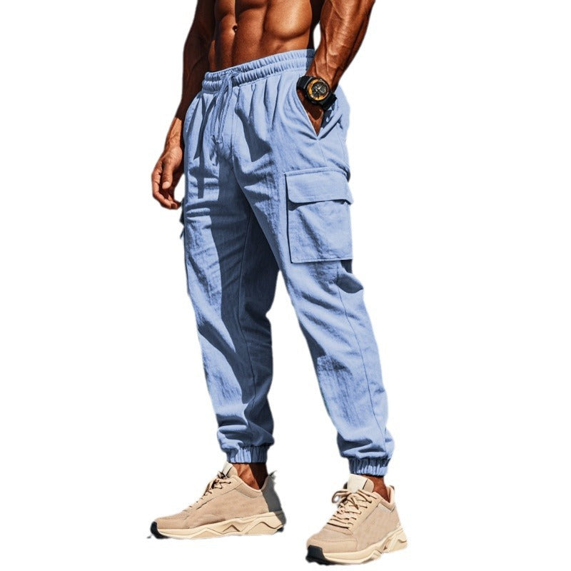 Herren Cargo-Jogginghose mit verstellbarem Kordelzug und mehreren Seitentaschen Heidi-Mode